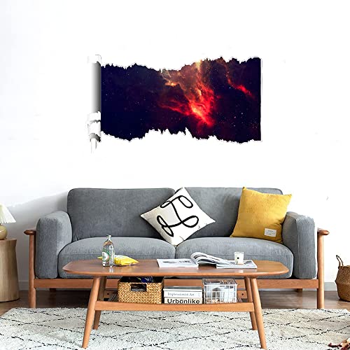 GADGETS WRAP Printed Wall Decal Sticker Scratched Paper Style Wall Decal (90cm x 50cm) - Red Universe (2)