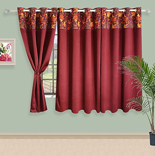 Swayam Blackout Window Curtain Set 1 for Bedroom, Guest Room - Thermal Insulator, Comes with Readymade Eyelets, Triple Layer Weave (5Ft) Noise Dampener, Machine Washable -