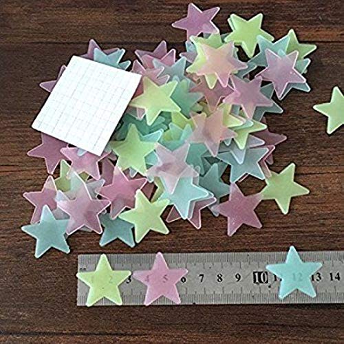 Satya Vipal Plastic Fluorescent Glow in The Dark Star Wall Sticker (Multicolor) -50