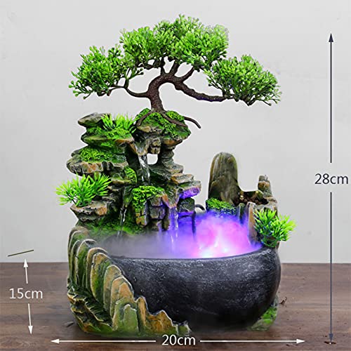 ‎Losa Desk Fountain Rockery Water Fountains with Light Home Decor Gifts with Spray