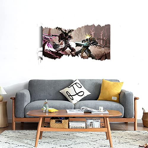 GADGETS WRAP Printed Wall Decal Sticker Scratched Paper Style Wall Decal (90cm x 50cm) - Warhammer The Fight scence