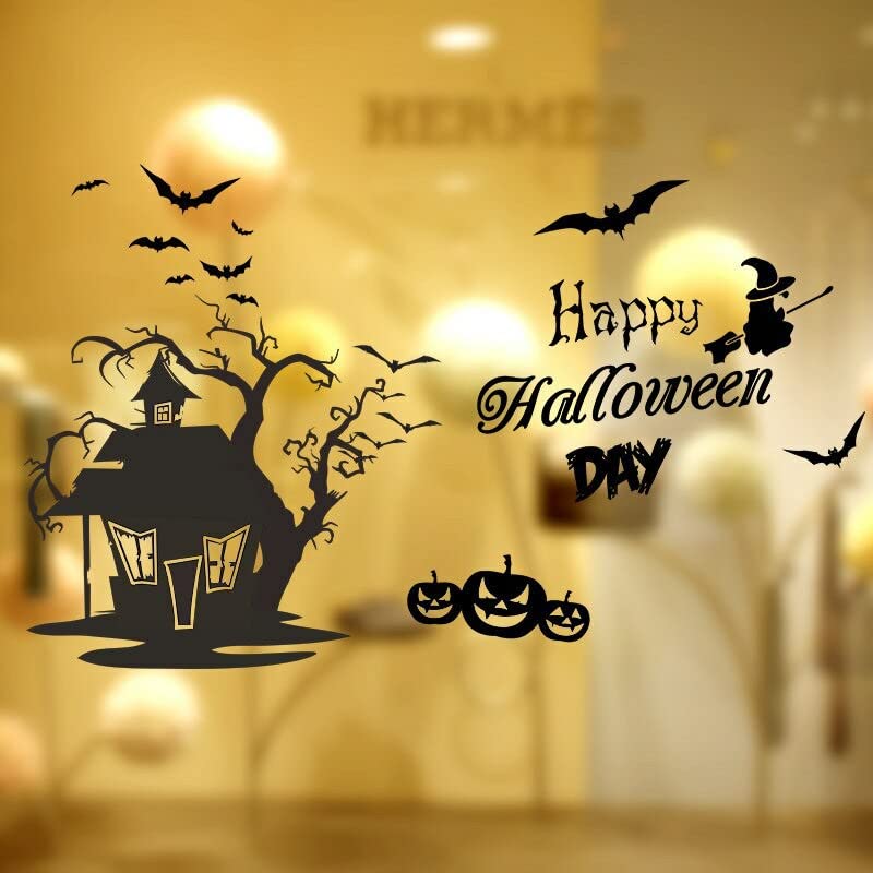 GADGETS WRAP Vinyl Wall Decal Sticker Bat Witch House Halloween Theme