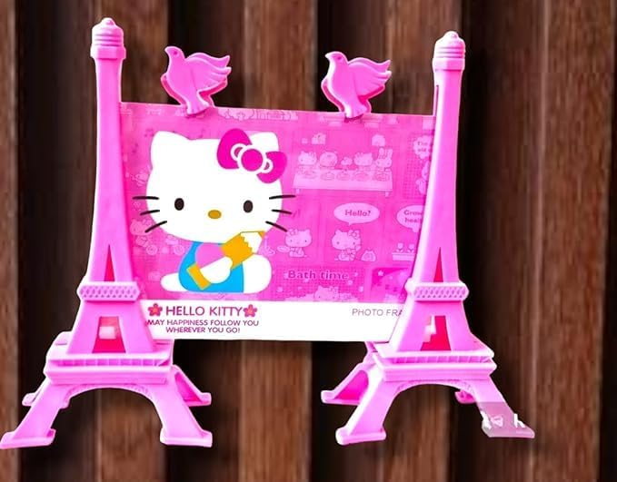 CARU CRAFT 3D Eiffel Tower Design Photo Frame for Kids' Rooms -Gift Items, Home Décor - Cute Cartoon Table Top Stand/Wall Hanging Picture Frame Set of 1 (Pink Eiffel Tower)