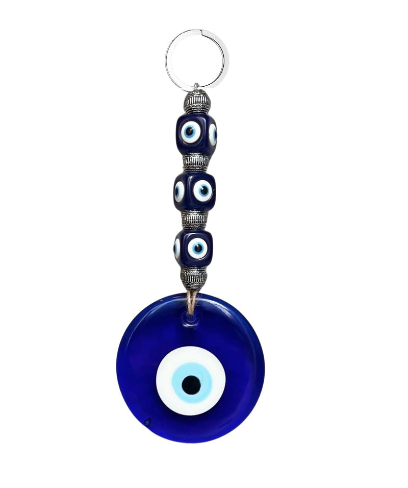 BLUE BEADS Ceramic Home Decor Evil Eye Hanging Turkish Feng Shui Vastu Blue Glass Evil Eye Door Hanging Nazar Batu Protection Good Luck Gifting Home/Office