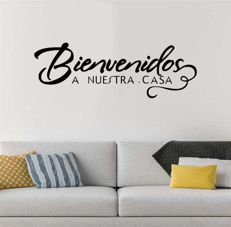 GADGETS WRAP Wall Decal Vinyl Sticker Welcome to Our Home Bienvenidos A Nuestra Casa for Office Home Wall Decoration