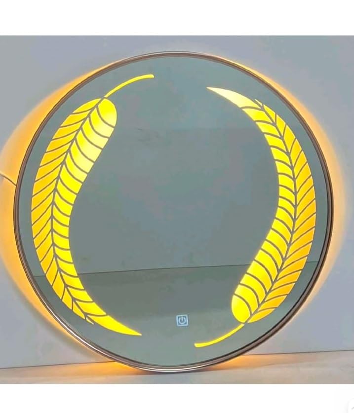 Bango Trading Company - Spark Glass Round LED Sensor Mirror | LED Mirror (Size :12x12 Inch) (Style 1)