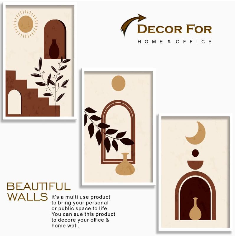 SAF paintings Set of 3 Modern Boho Art Wall Painting For Home And Office ol-COMBO-2166-K3