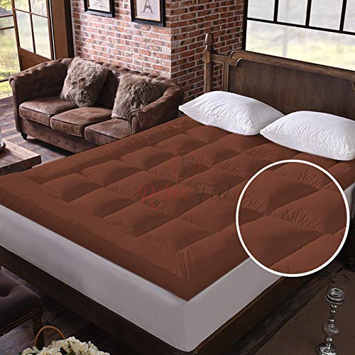 Relaxfeel Luxury 600 GSM Ultra - Soft Light Wight Hypoallergenic Cotten 3" Tick Mattress Padding / Topper. Comfortable for Better Sleep -Brown Colour of Queen Size 60x78 Inch