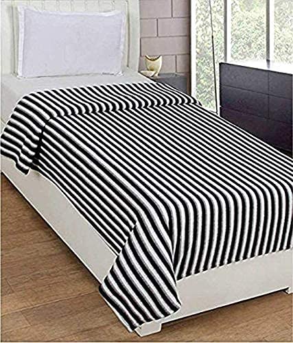 STARNSTYLE 300 TC All Season Light Weight Striped Polar Fleece Double Bed Donation Blanket (230 x 230 cm Pack of 10