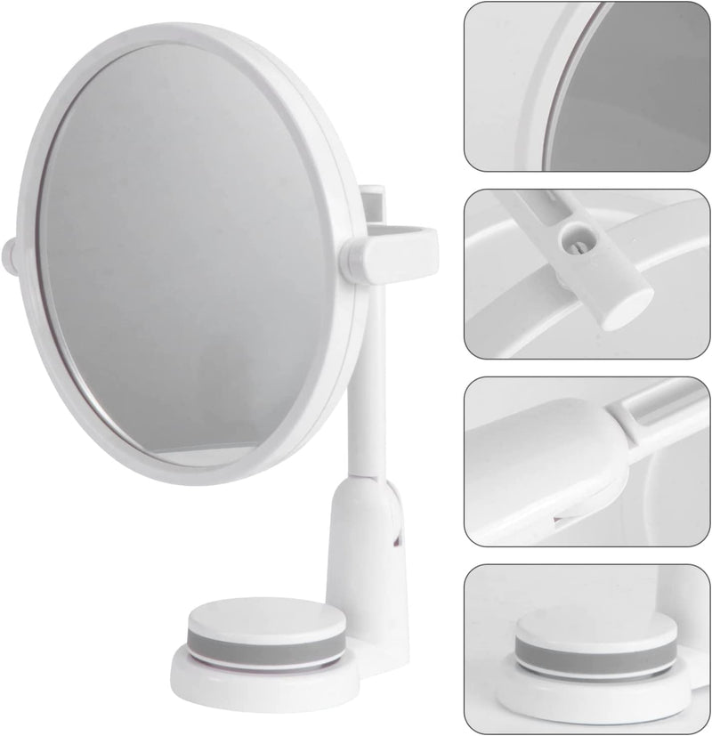 Azelf Toilet Mirror Wall Mounted Small No Punching Bathroom Mirror Student Dormitory Foldable Dressing Makeup Mirror