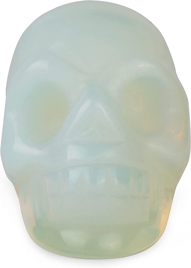 Artistone 2.0" OPalite Skull, Hand Carved Gemstone Fine Art Sculpture, Reiki Healing Stone Statue for Home, Office Decor