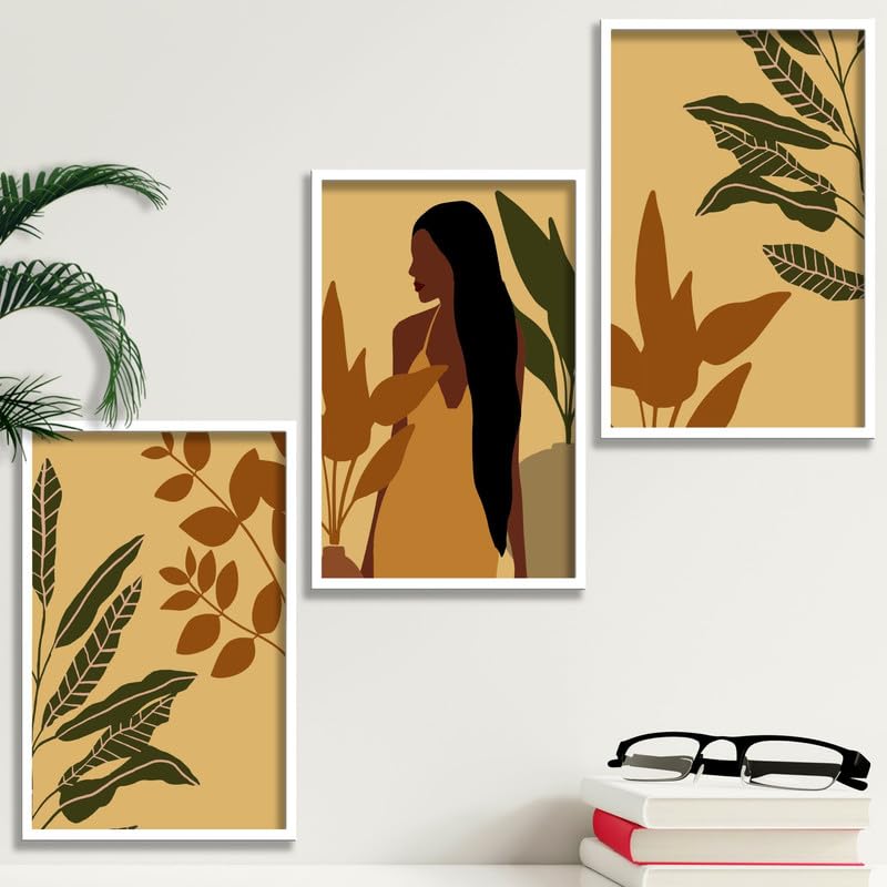 SAF paintings Set of 3 Modern Boho Art Wall Painting For Home And Office ol-COMBO-2054-K3