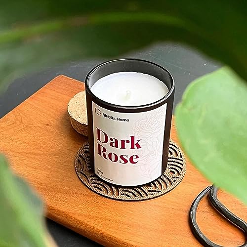 SINTILLA HOME Sintilla Scented Soy Wax 170gm Candle - Dark Rose Aromatic Candle (White)