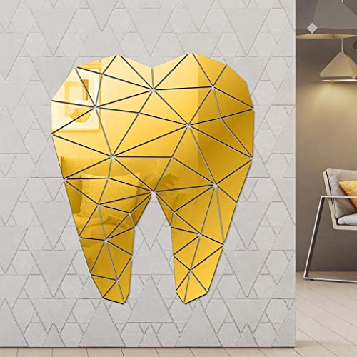 ATORSE® Mirror Art Removable Wall Sticker Acrylic Mural Decal Dental Decor Golden