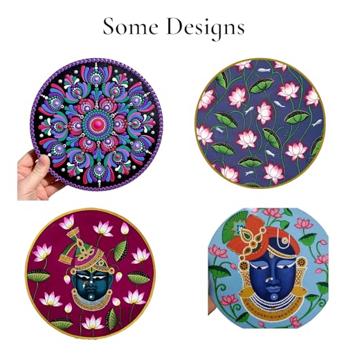 RIA Studio Traditional MDF Decorative DIY Shrinath Ji Cutout with Engraving for Hanging, Decoration, Rangoli, Festival Gift, Resin Art & Craft (12 Inch)