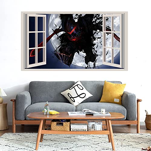 GADGETS WRAP Printed Wall Decal Sticker Fake Window Style Decal (90cm x 50cm) - Two Swords Anime