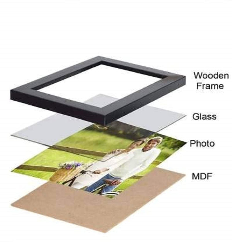 Jacky Collage Photo Frames Set of 16,Wall Hanging 7X5 INCH (Black),