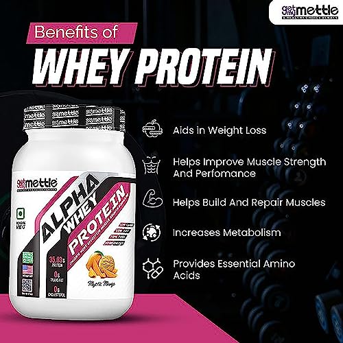 swasthum Mettle Alpha Whey Protein|35.06G Protein|No Added Sugar|100% Whey|High Content Of Bcaa|Whey Protein(Belgian Chocolate, 1Kg)