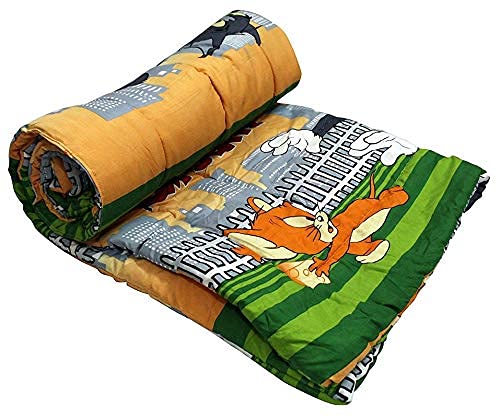 ATU_Tom & Jerry Cartoon Prints Polycotton Single Bed AC Dohar For Kids/AC BLANKET