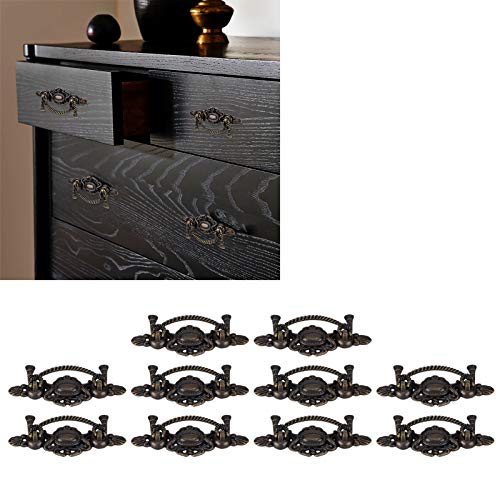 SIK Drawer Handle, Zinc Alloy 4.5 X 2.2 X 0.4in Cabinet Handle Antique for Cabinet Door Drawer (135