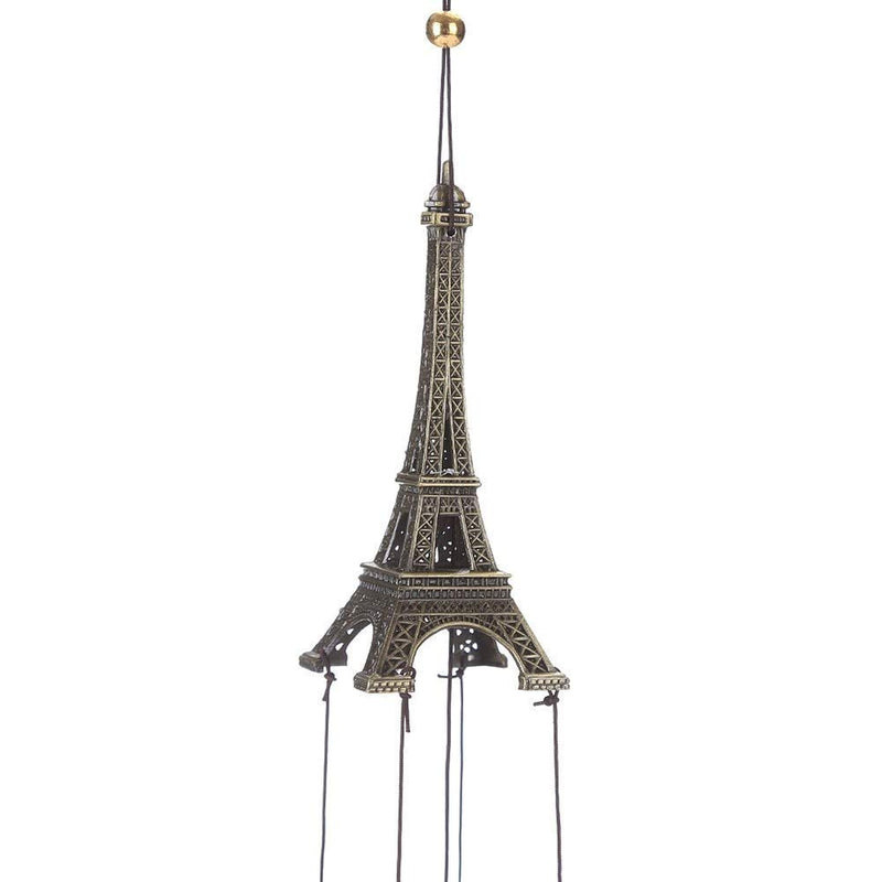 CrazyCrafts Metal Eiffel Tower Wind Chimes for Home Balcony Garden Positive Energy, Home Decor Hanging Long Brass Bells Gifts for Loved Ones 8Bells