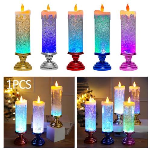 SAZ DEKOR LED Christmas Candle LED Flameless Candle Light for Xmas Halloween Christmas Gold