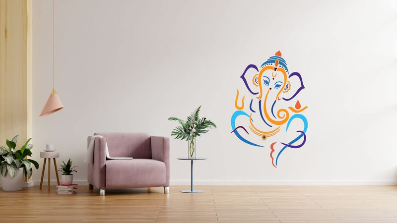 Jnm Enterprises™ 'Ganesh ji' Wall Sticker (PVC Vinyl, 71 cm x 50 cm)