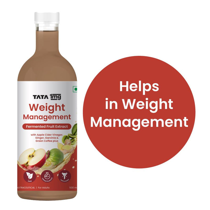 Tata 1mg Weight Management Juice with Green Coffee, Garcinia, Ginger, & Apple Cider Vinegar For Adults (Pack Of 1, 500ml)