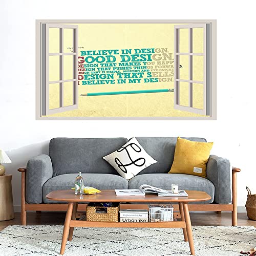 GADGETS WRAP Printed Wall Decal Sticker Fake Window Style Decal (90cm x 50cm) - Good Design