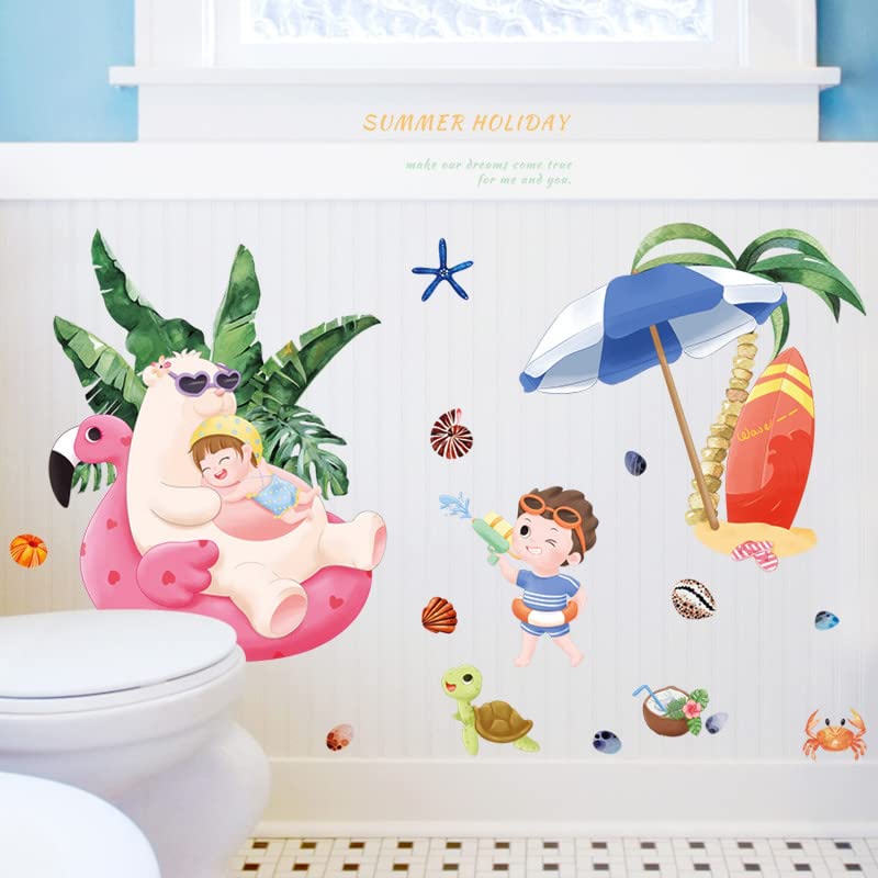 JAAMSO ROYALS Summer Holiday Stickers Sand Beach TravelVinyl Kids Room Nursery Wall Sticker(70 CM X 50 CM)