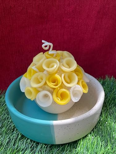 Soulshrine Scented Bouquet Candle | Yellow & White Color | Vanilla Scented | Valentine & Birthday Gift | 100% Natural Wax (Pack of 1)