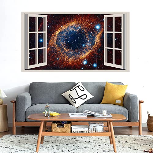 GADGETS WRAP Printed Wall Decal Sticker Fake Window Style Decal (90cm x 50cm) - Galaxy Eye