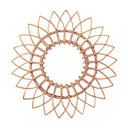 SAZ DEKOR Rattan Mirror Rustic Pastoral Wall Mirror for Dressing Photo Props Apartment