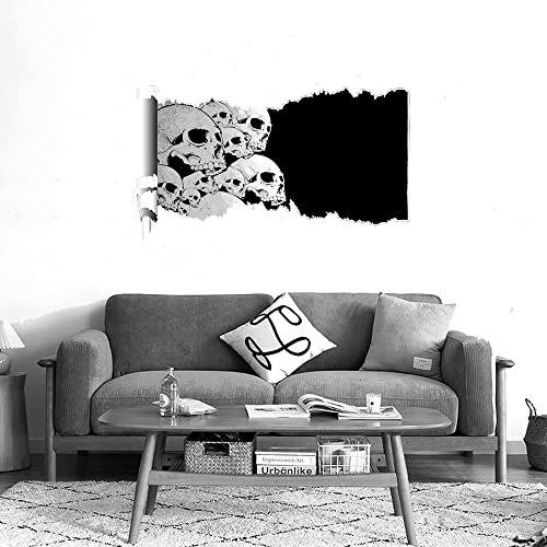 GADGETS WRAP Printed Wall Decal Sticker Scratched Paper Style Wall Decal (90cm x 50cm) - Skulls