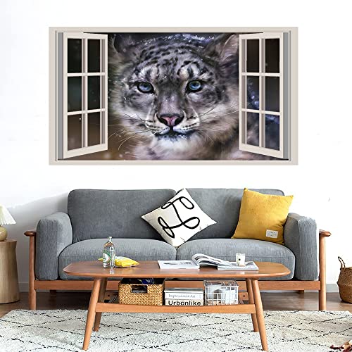 GADGETS WRAP Printed Wall Decal Sticker Fake Window Style Decal (90cm x 50cm) - Fantasy White Tiger