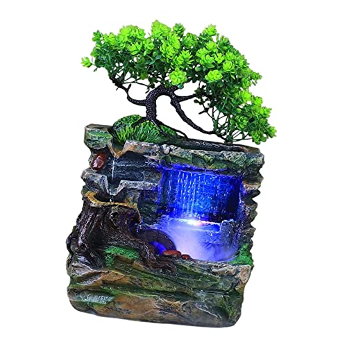 ATORSE® Indoor Water Fountains Rockery Landscape Desk Waterfall Fountain Decor with Fog