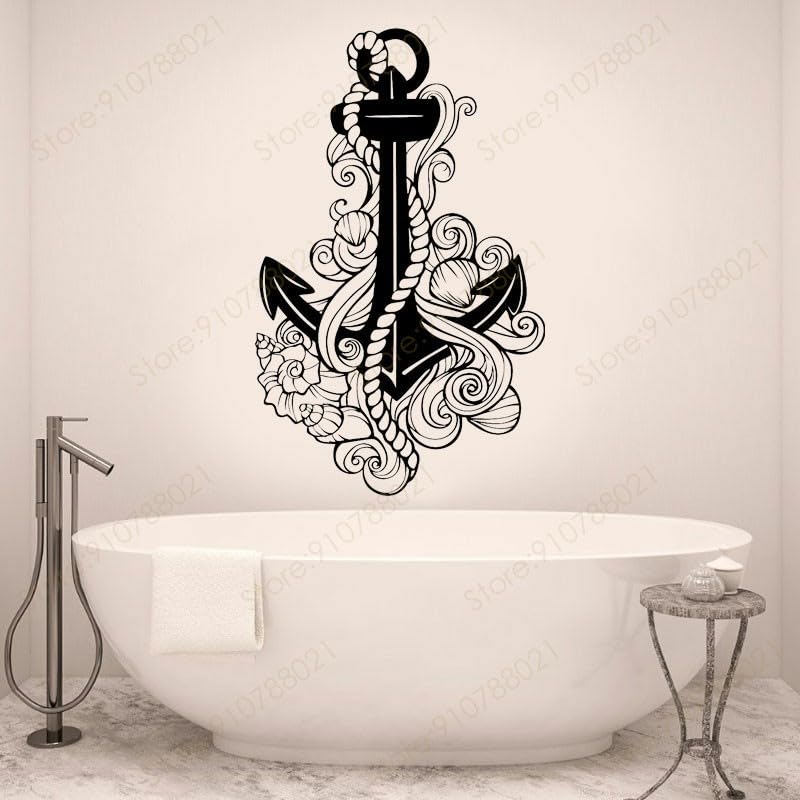 GADGETS WRAP Vinyl Anchor with Seashells Decal Black