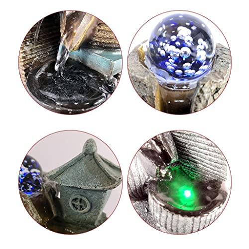 CALANDIS® Water Fountain with Led Lights Desktop Fountain Home Decor Ornament Style 2 | 1 Piece Desktop Water Fountain