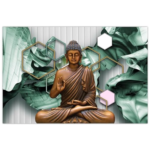 Indianara Rolled Sparkled Gautam Buddha Art Print for Room Décor Digital Reprint 36 inch x 24 inch Painting (10732PST)