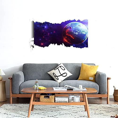 GADGETS WRAP Printed Wall Decal Sticker Scratched Paper Style Wall Decal (90cm x 50cm) - SciFi Planet