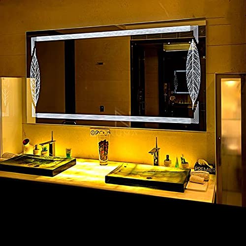 Smile Sellers 3D Modern Designed LED Glass Mirror for Wall - Touch Sensor LED Mirror - for Bathroom, Bedroom, Drawing Room, Washbasin (24x36 Inch)(SSM-1104)