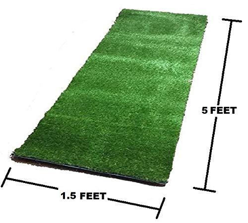 M G'S REAL DECOR 20 MM Artificial Grass Carpet Mat for Balcony and Lawn Floor, High Density for Covering Balcony (1.5 x 5, Green)