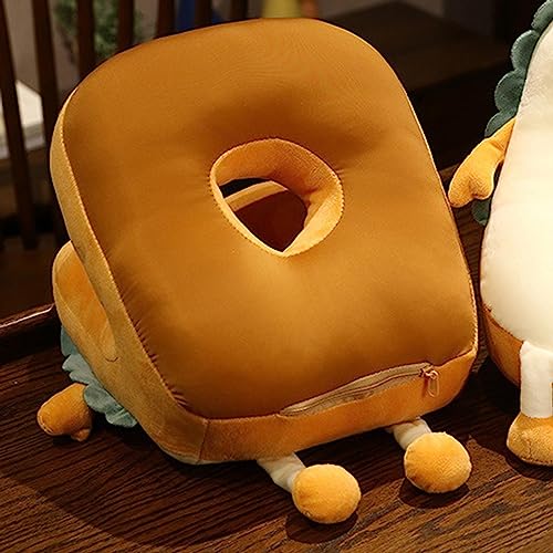 CALANDIS® Cute Toast Nap Pillow Seat Cushion Pad Ice Silky Cloth Travel Pillow 25X30Cm Angry | 1 Nap Pillow