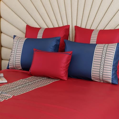 Stoa Paris Premium Bedsheet Set Combo, Free Scented Candles for Home, Luxury Gift Bedding Set for Festive Season, Set of 3, Bedsheets, Pillow Covers, Euro & Long Cushion Covers, Perfect Home Décor