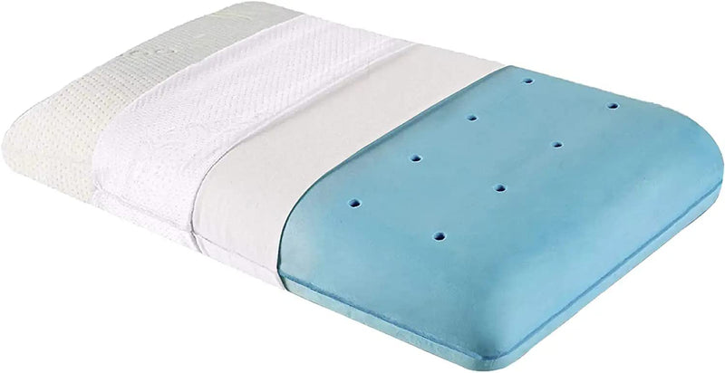 The White Willow Orthopedic King Size Memory Foam Cooling Gel Neck & Back Support Sleeping Bed Pillow (24" L x 16" W x 5" H Inches)- Green