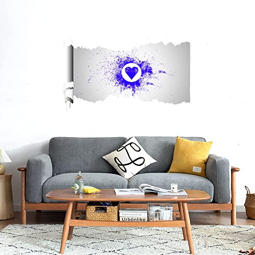 GADGETS WRAP Printed Wall Decal Sticker Scratched Paper Style Wall Decal (90cm x 50cm) - Purple Heart