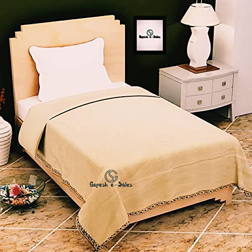 Gopesh e-Sales® Pure Cotton Dohar for Single Bed | AC Dohar/AC Blanket | Quilt | Cotton Blankets Single| Lightweight Cotton Dohar Single Bed | Pack of 1| Beige