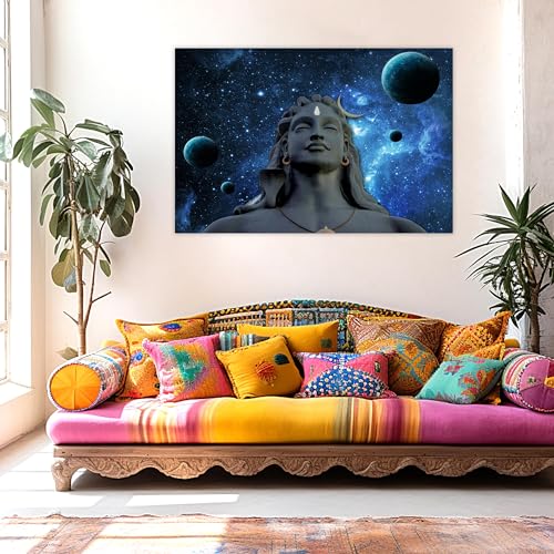 Indianara Rolled Sparkled Gautam Buddha Art Print for Room Décor Digital Reprint 36 inch x 24 inch Painting (10781PST)