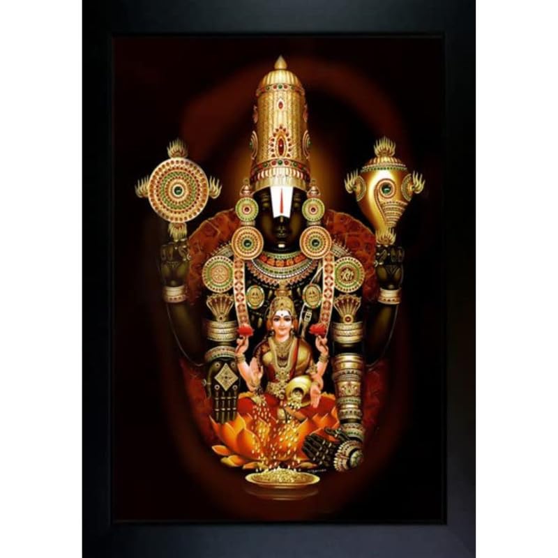 Great More Venkateswara Swamy | Tirupati Balaji Photo Frame Wall Painting For Home Decoration And Gifting-48-8x12 inch