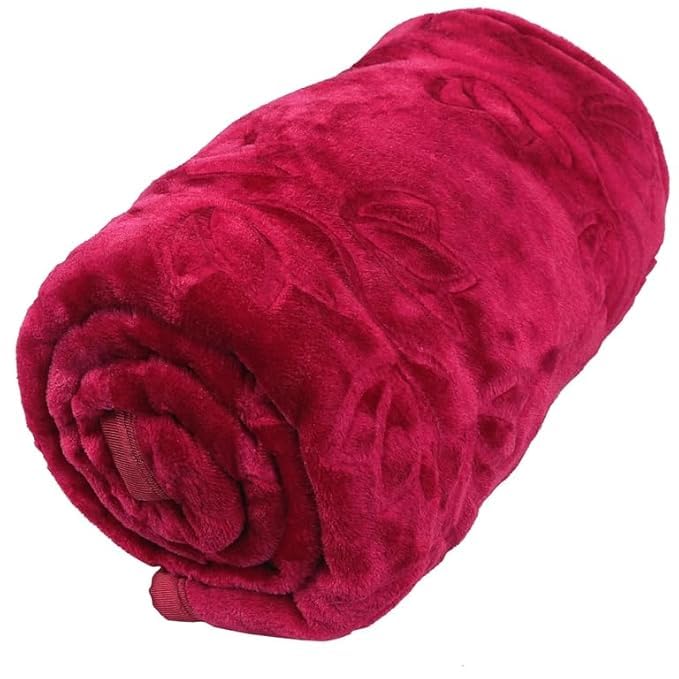 Click Tick Mink Blanket for Heavy Winter Ac Solid Double Bed Blanket Super Soft Light Winter Blanket